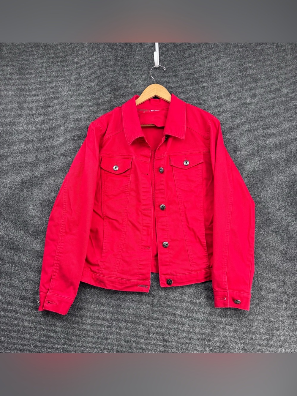 Wrangler Red Denim Utility Trucker Jacket Women’s XL